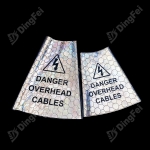 Traffic Cone Collars - White Danger Overhead Cables Traffic Cone Sleeve